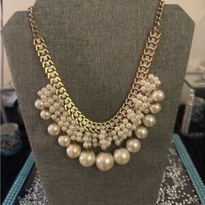Gold-Tone Pearl Cluster Necklace - Women Jewelry